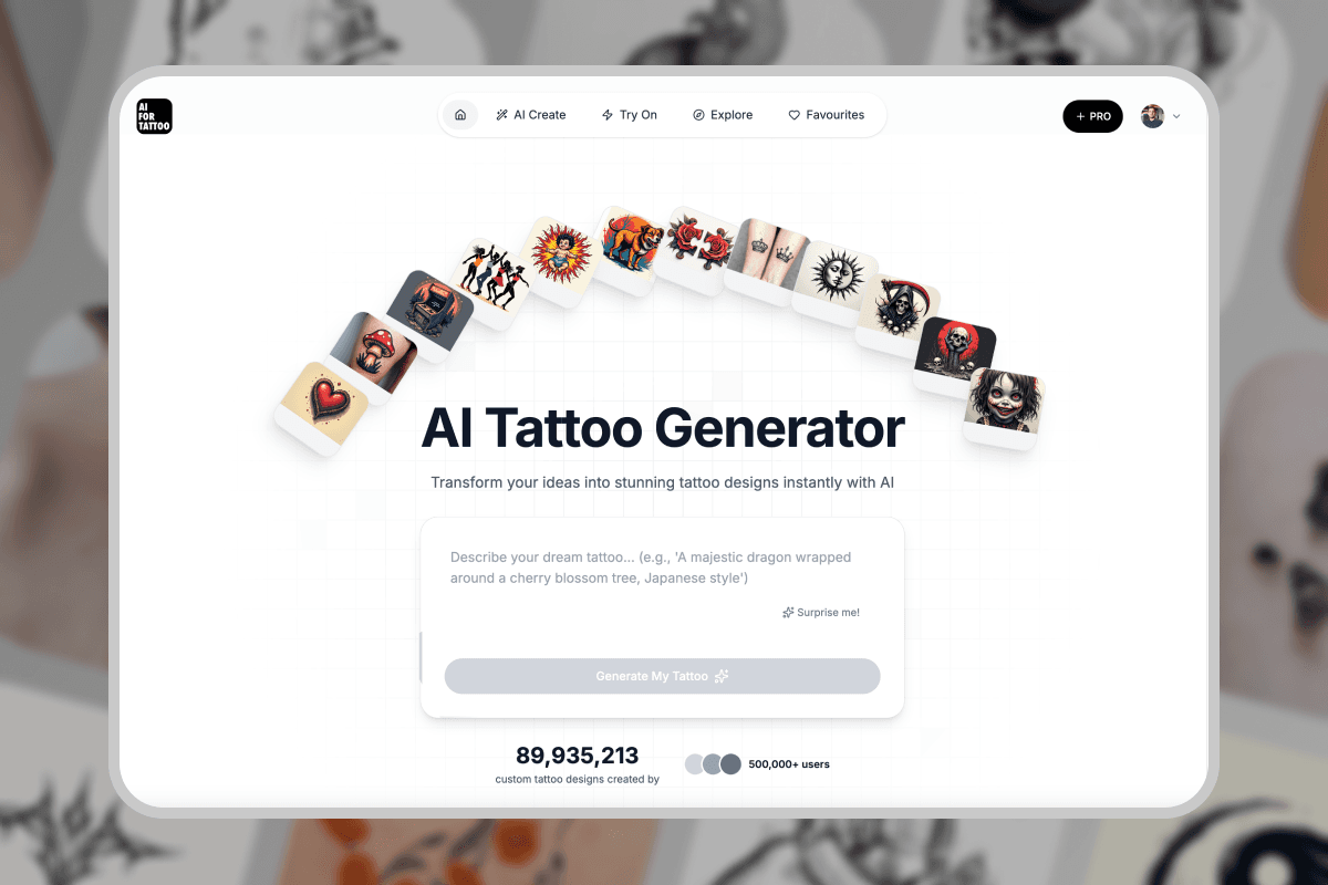 AI for Tattoo explore — browse the community gallery