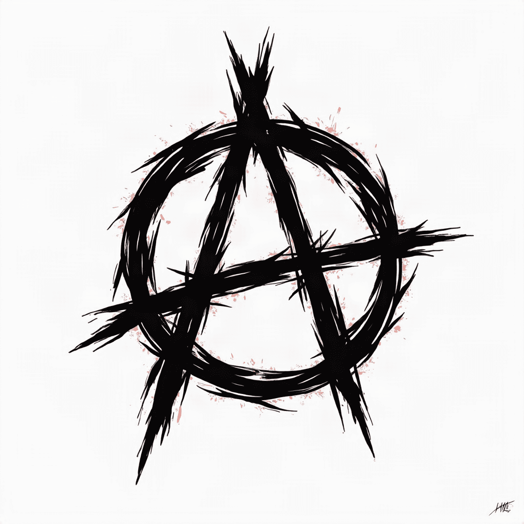 line art anarchy symbol