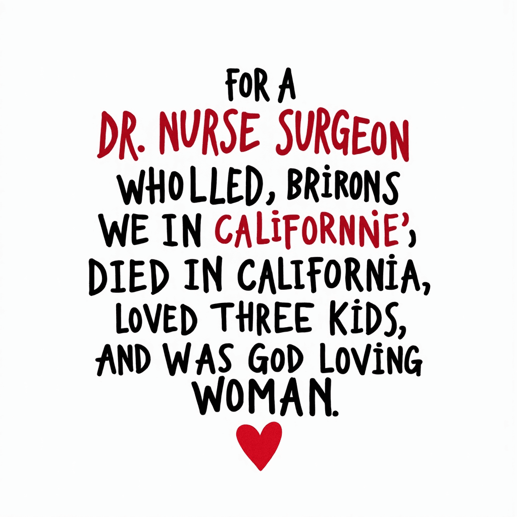 Words written for a dr nurse surgeon wholi we in c...