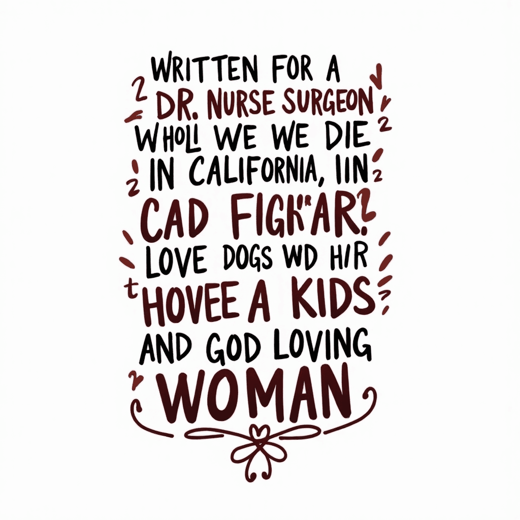 Words written for a dr nurse surgeon wholi we in c...