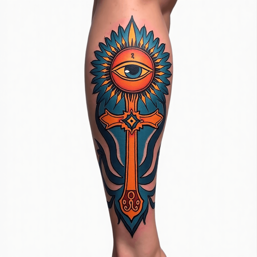 make a tattoo with the egyptian cross and the eye …