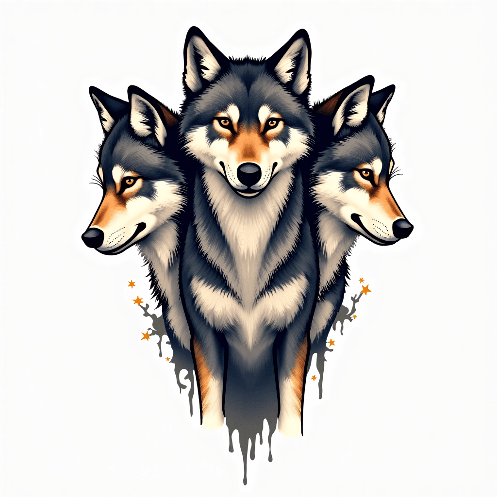 3 wolves