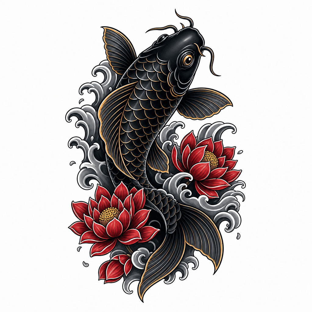 black koi fish