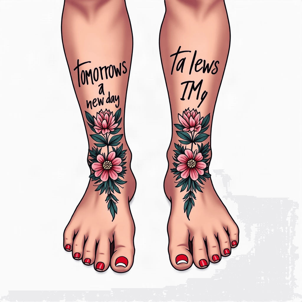 a matching mother daughter tattoo that says “tomor...