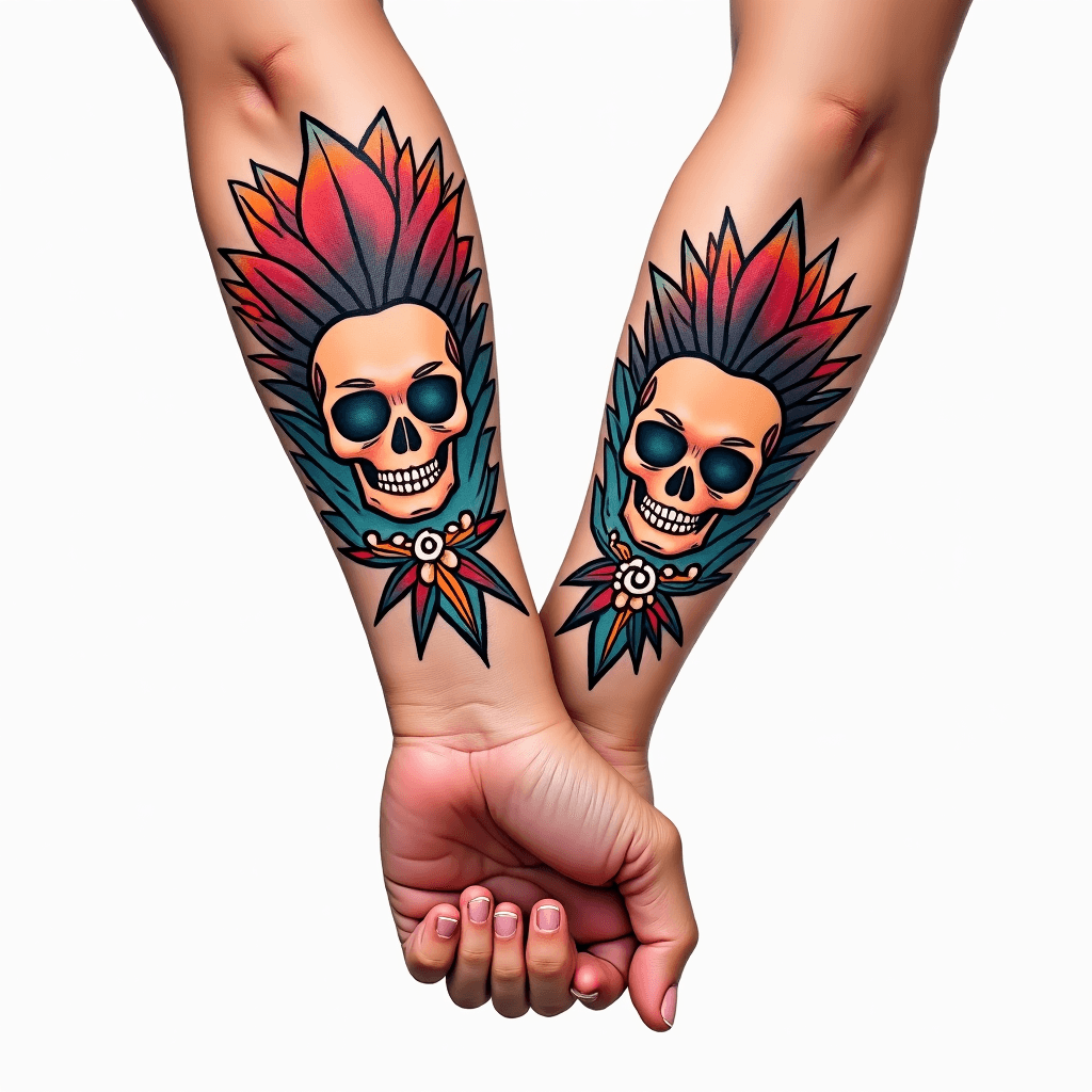 Father and son's match tattoo with meaning