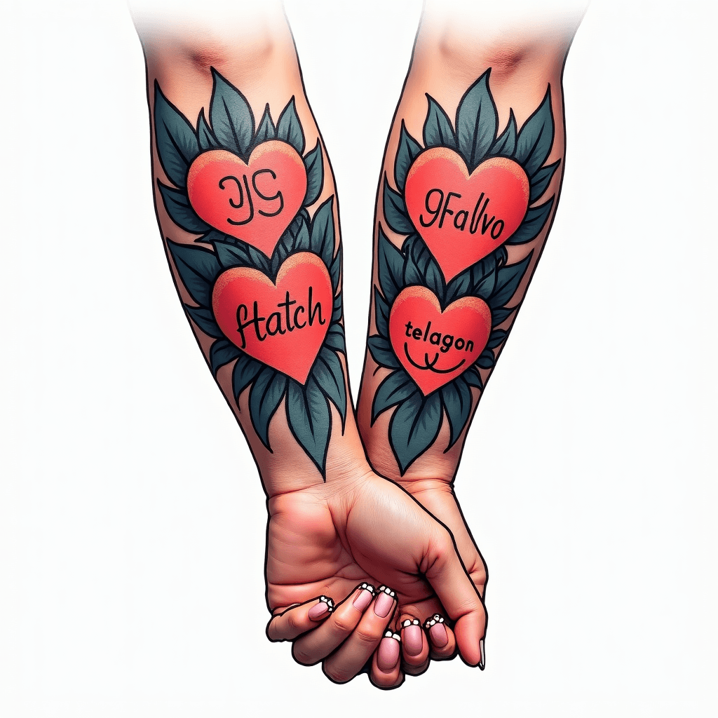Father and son's match tattoo with meaning
