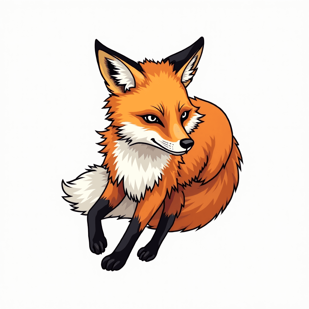 A fox in dynamic motion