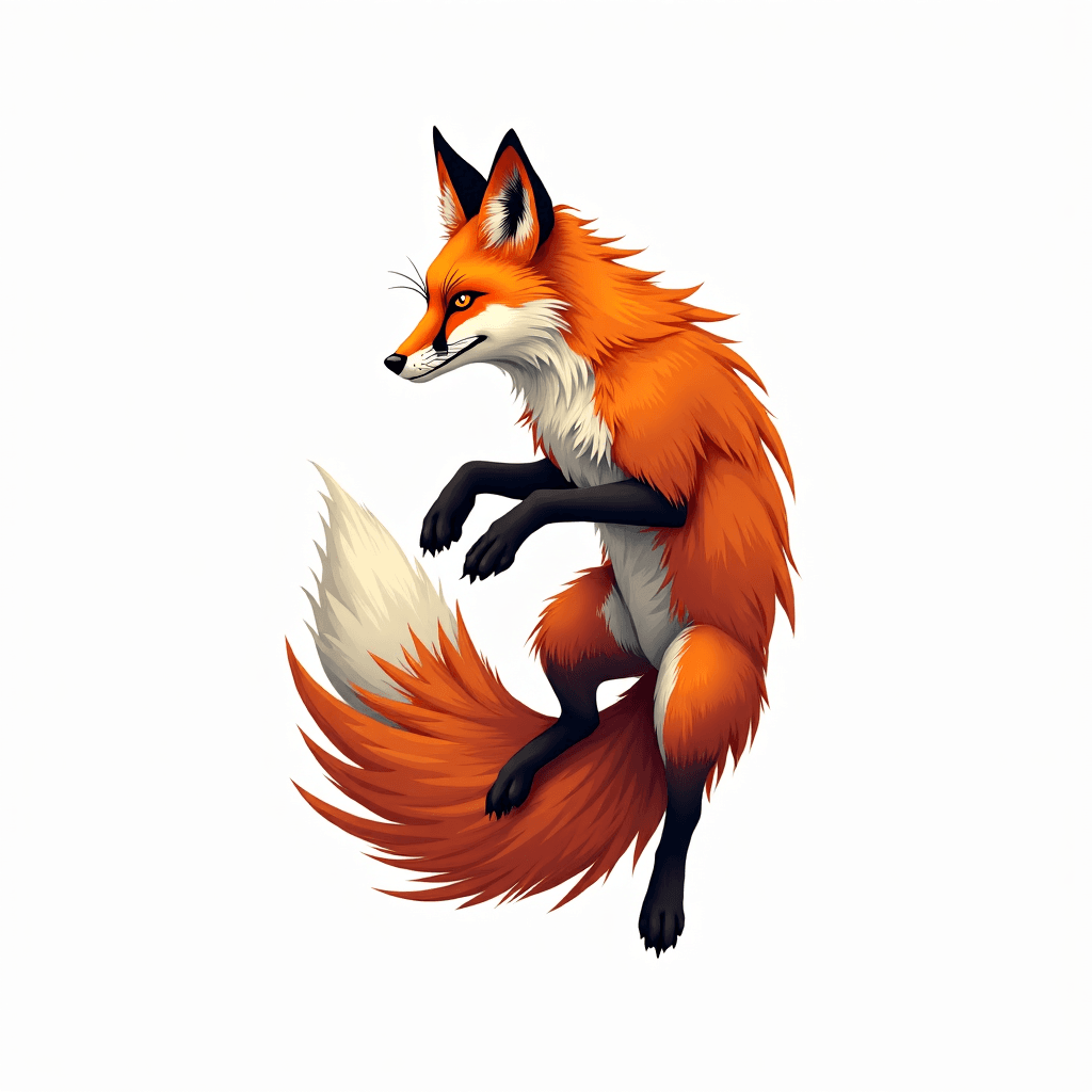 A fox in dynamic motion