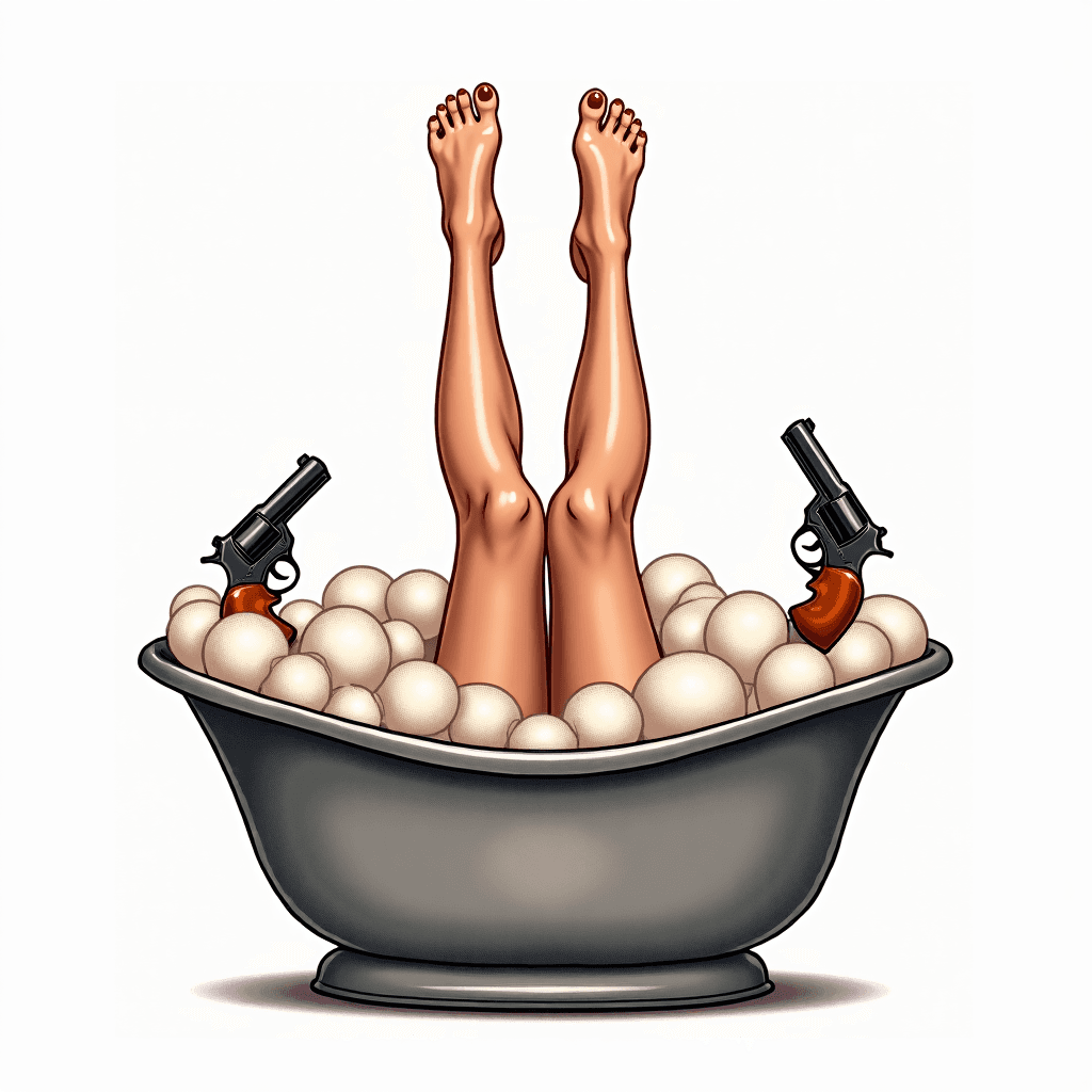 Woman in bubble bath feet in the air showing soles…