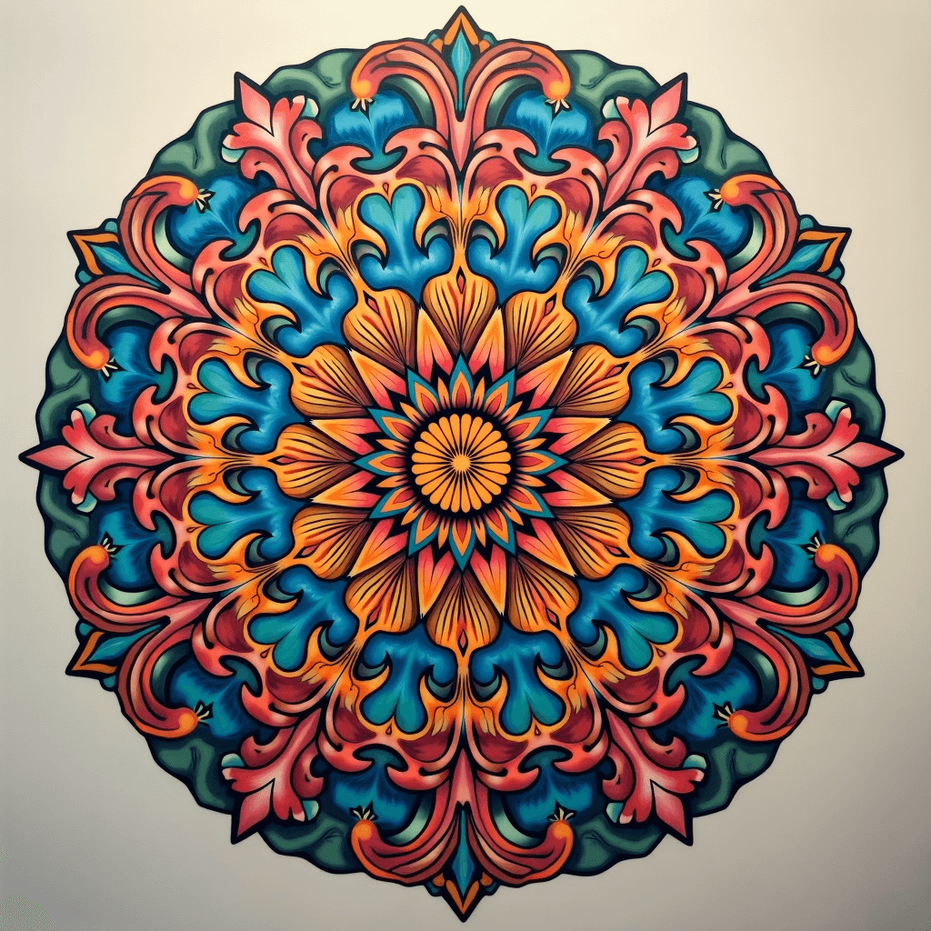 Sacred geometry mandala with precise patterns