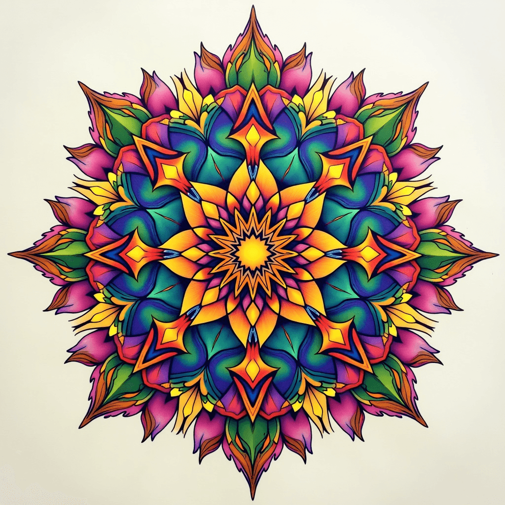 Sacred geometry mandala with precise patterns