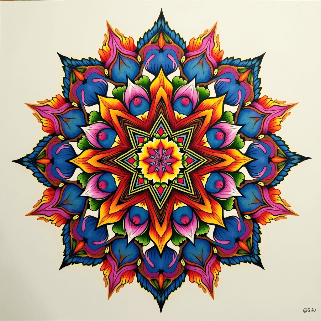 Sacred geometry mandala with precise patterns