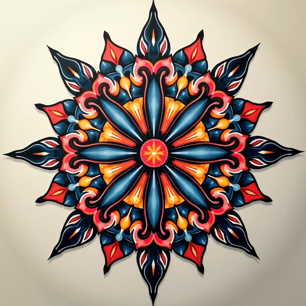 Sacred geometry mandala with precise patterns