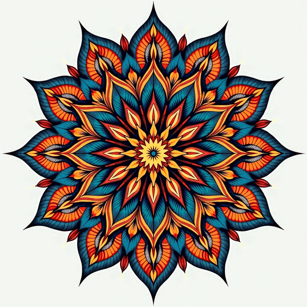 Sacred geometry mandala with precise patterns