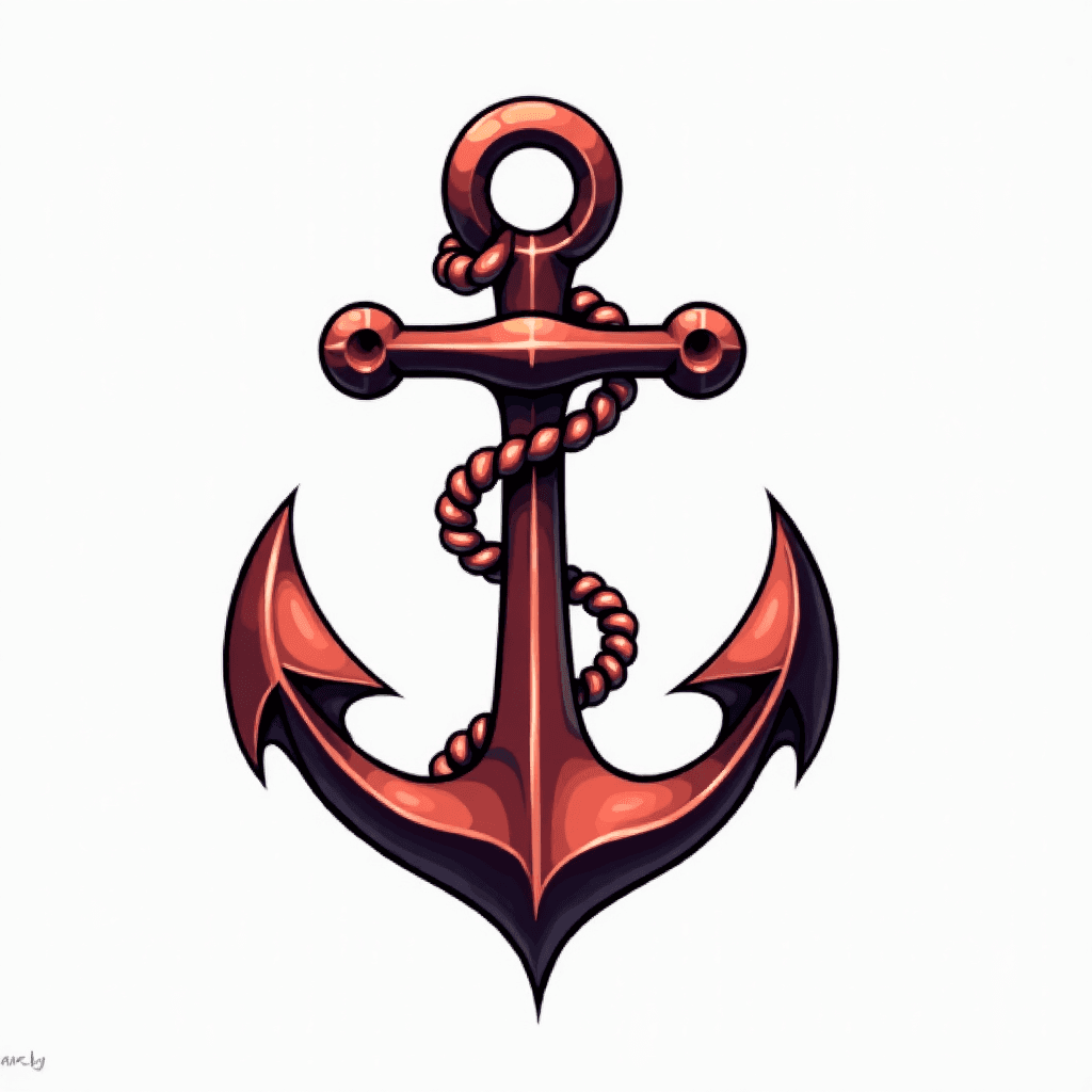Tattoo design with anchor / Leo