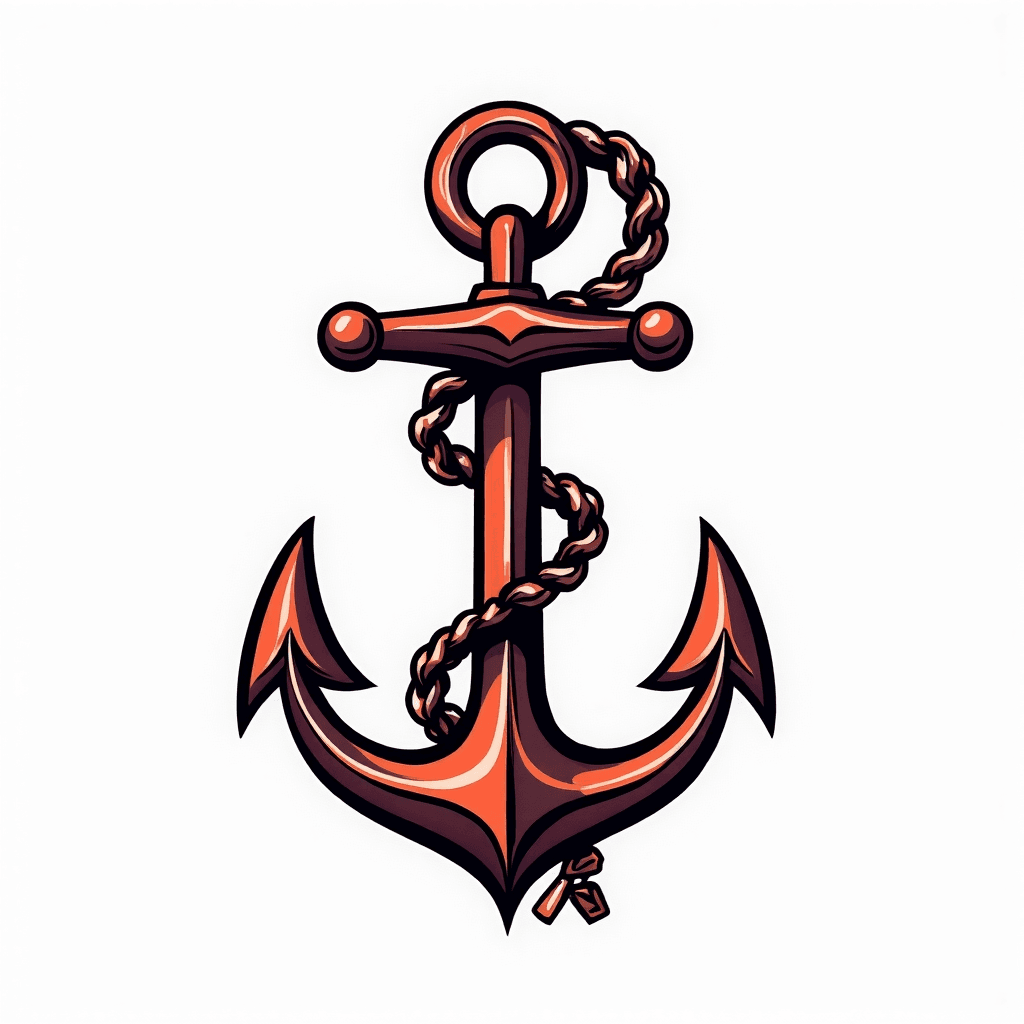 Tattoo design with anchor / Leo