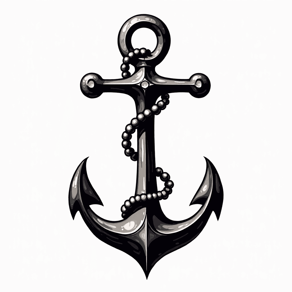 Tattoo design with anchor / Leo