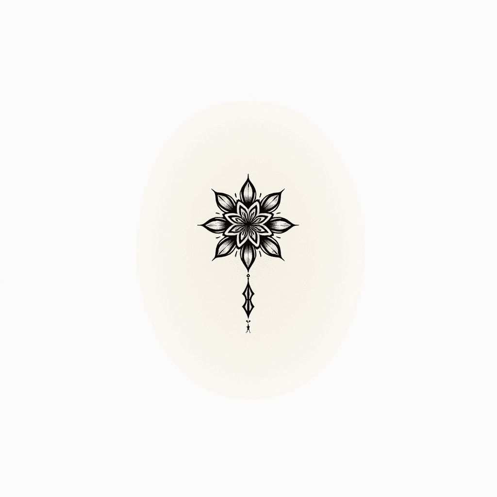 "A delicate and symmetrical underboob mandala and …