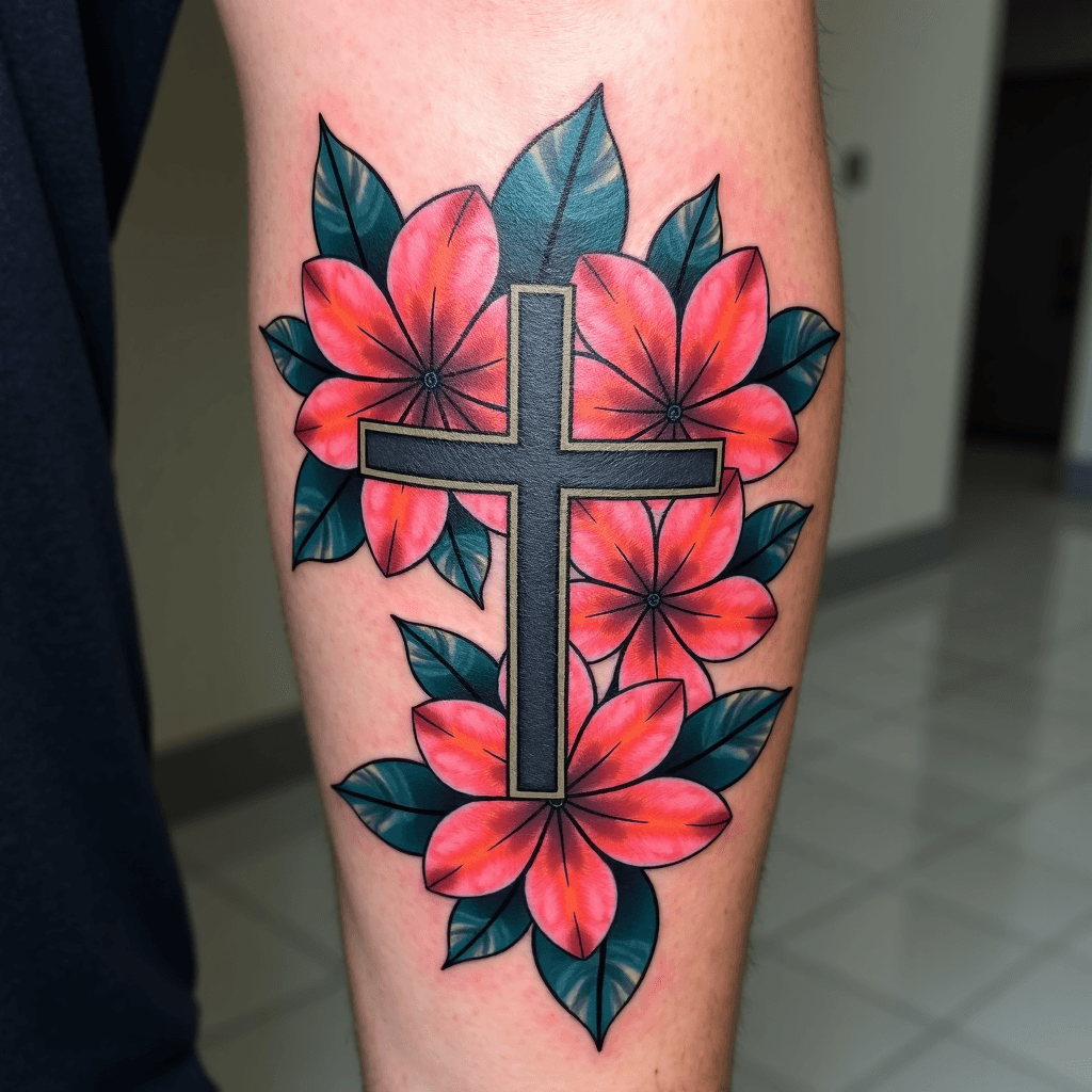 Detailed Plumeria Flowers and Lotus Flowers floati…