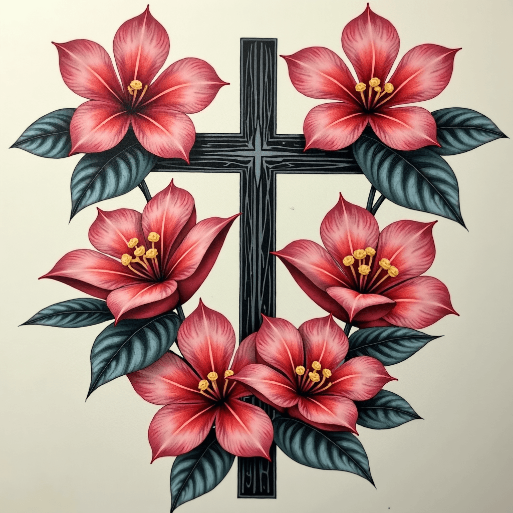 Detailed Plumeria Flowers and Lotus Flowers floati…