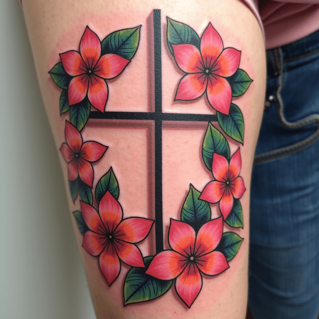 Detailed Plumeria Flowers and Lotus Flowers floati…