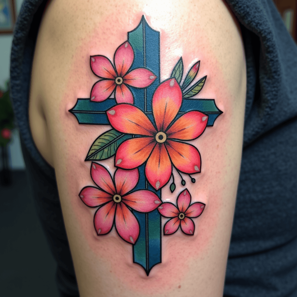 Detailed Plumeria Flowers and Lotus Flowers floati…
