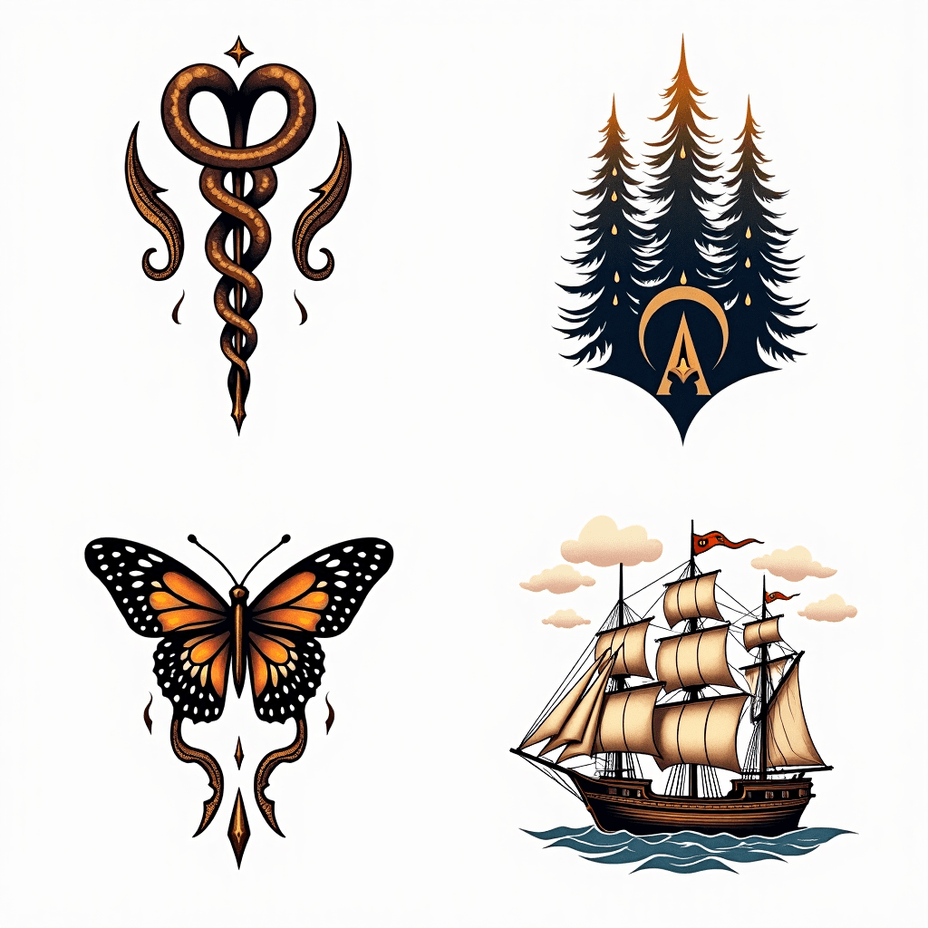 Mercury Caduceus tattoo design for Virgo, Samoan t...