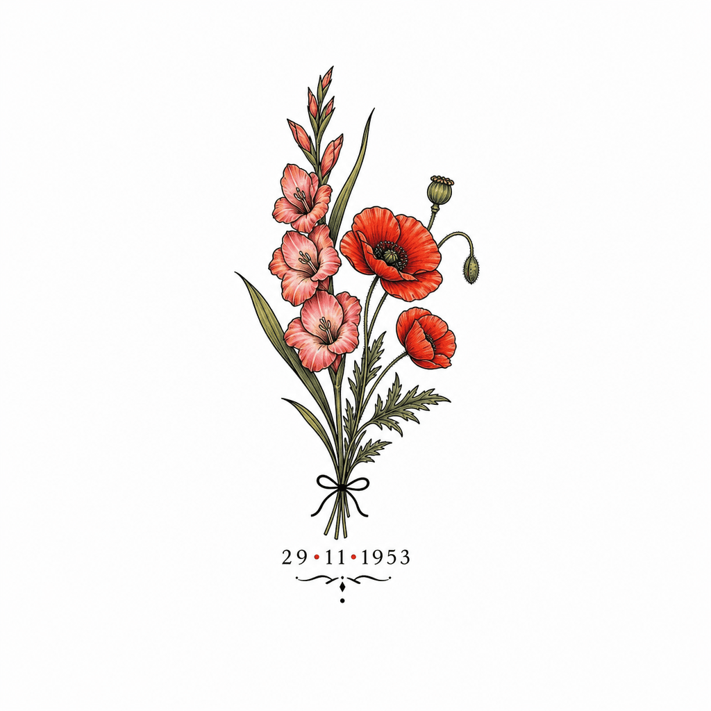 I would like gladiolus and poppy flowers created i…