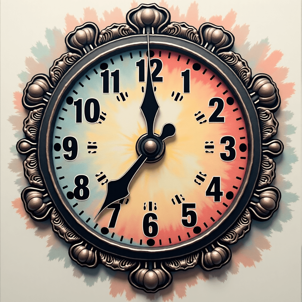 Backpiece of all different types of clock in color