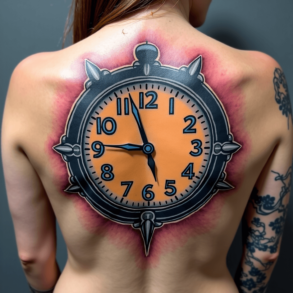 Backpiece of all different types of clock in color