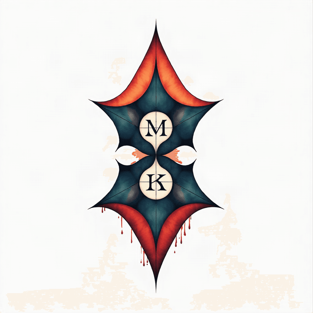 Izak monogram stacked letter geometric tattoo