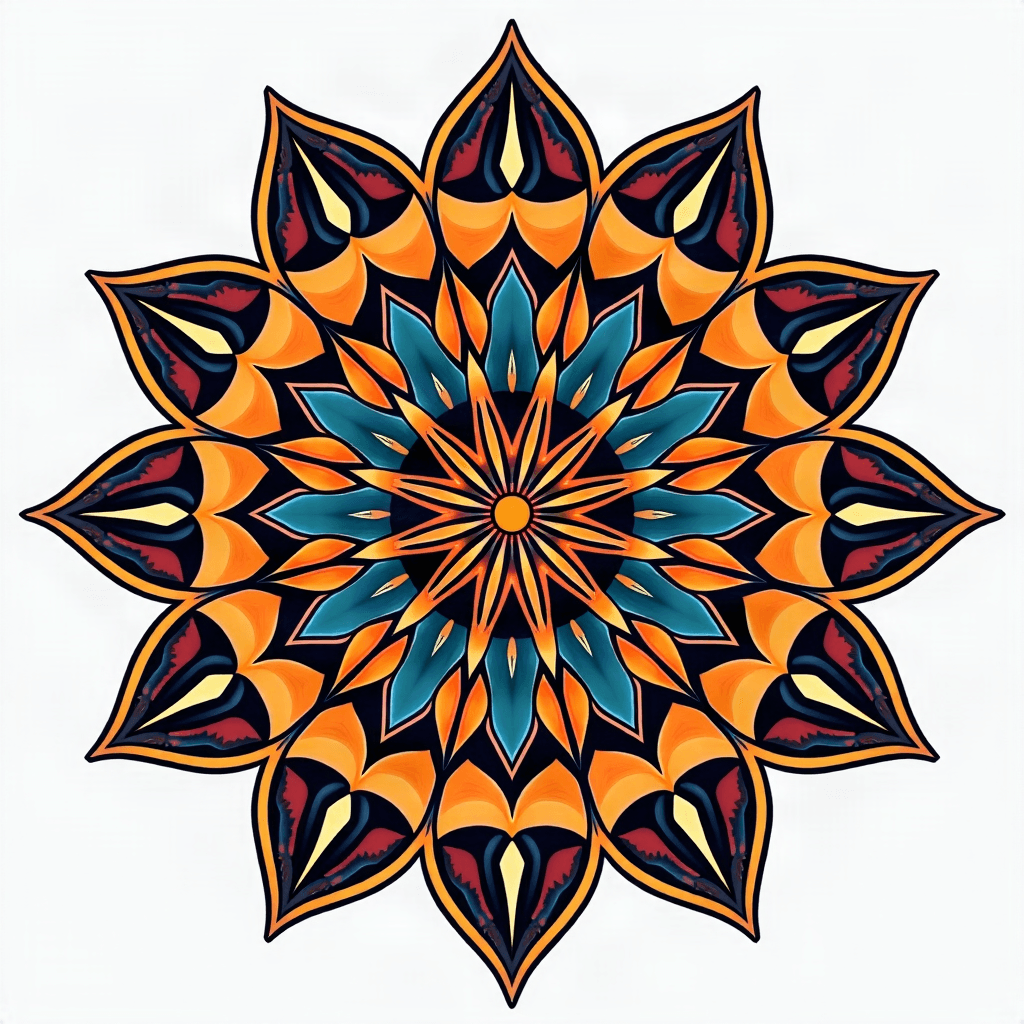 Sacred geometry mandala with precise patterns