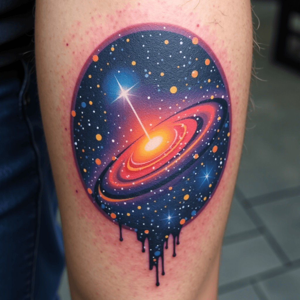 Abstract galaxy design with constellation patterns