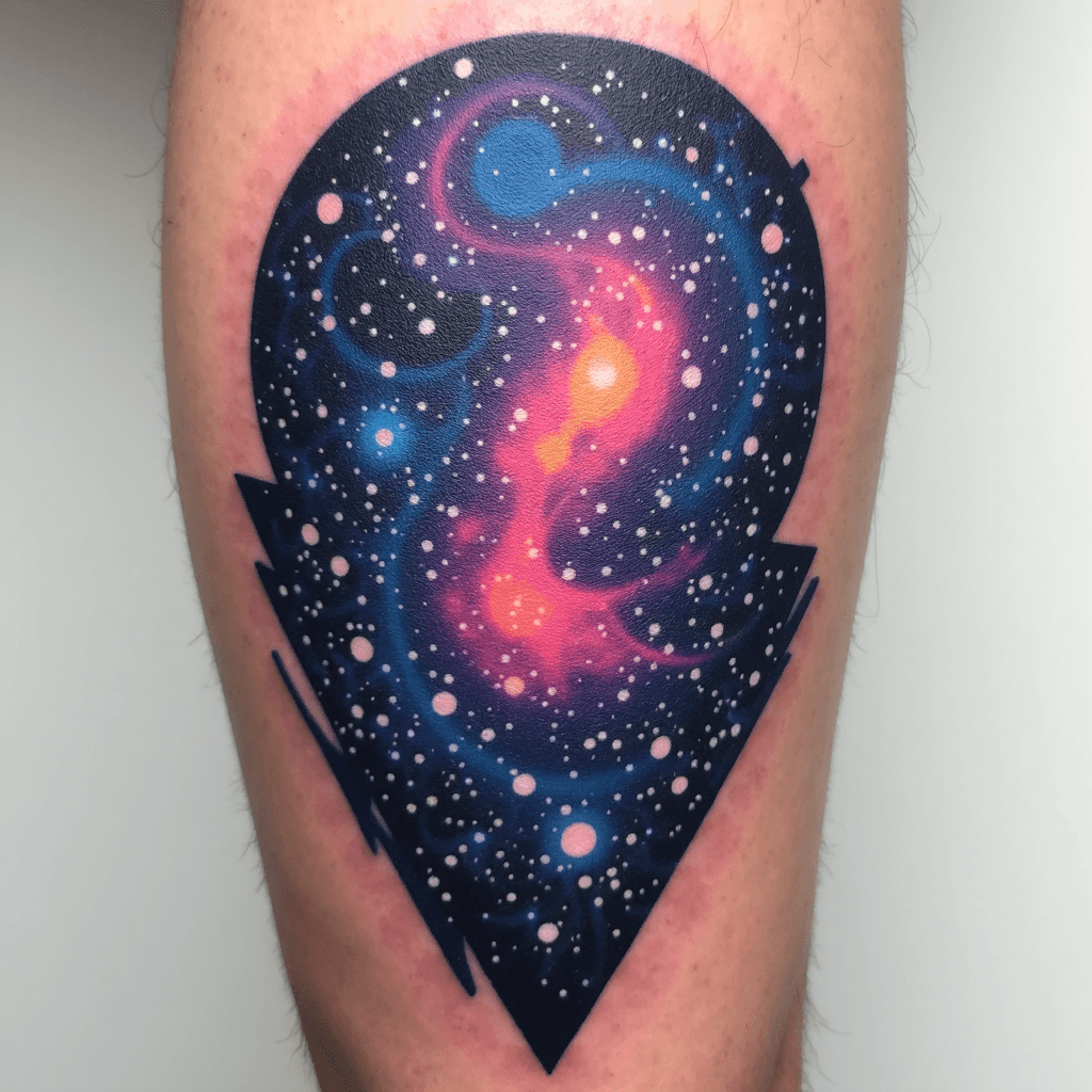 Abstract galaxy design with constellation patterns