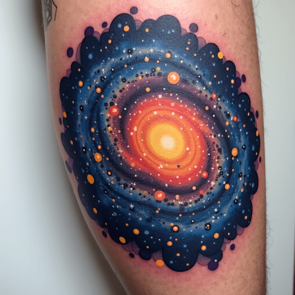 Abstract galaxy design with constellation patterns