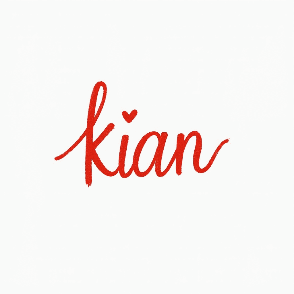 The name “kian” all lowercase in a very minimalist...