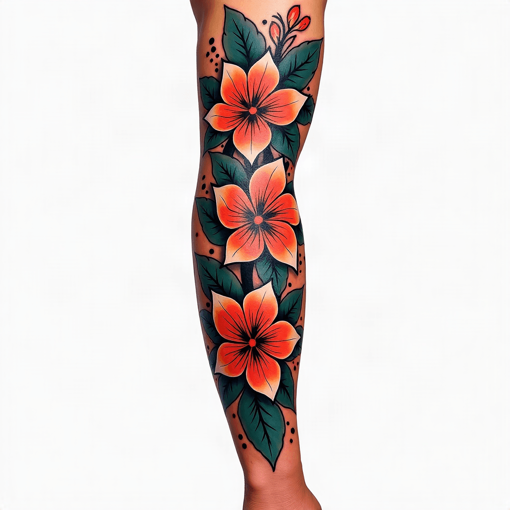 I want a Hawaiian style upper arm tattoo that repr…