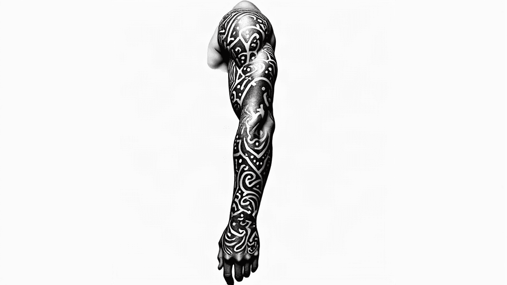 Samoan tribal sleeve pattern