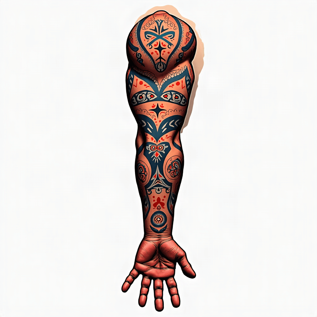 Samoan tribal sleeve pattern