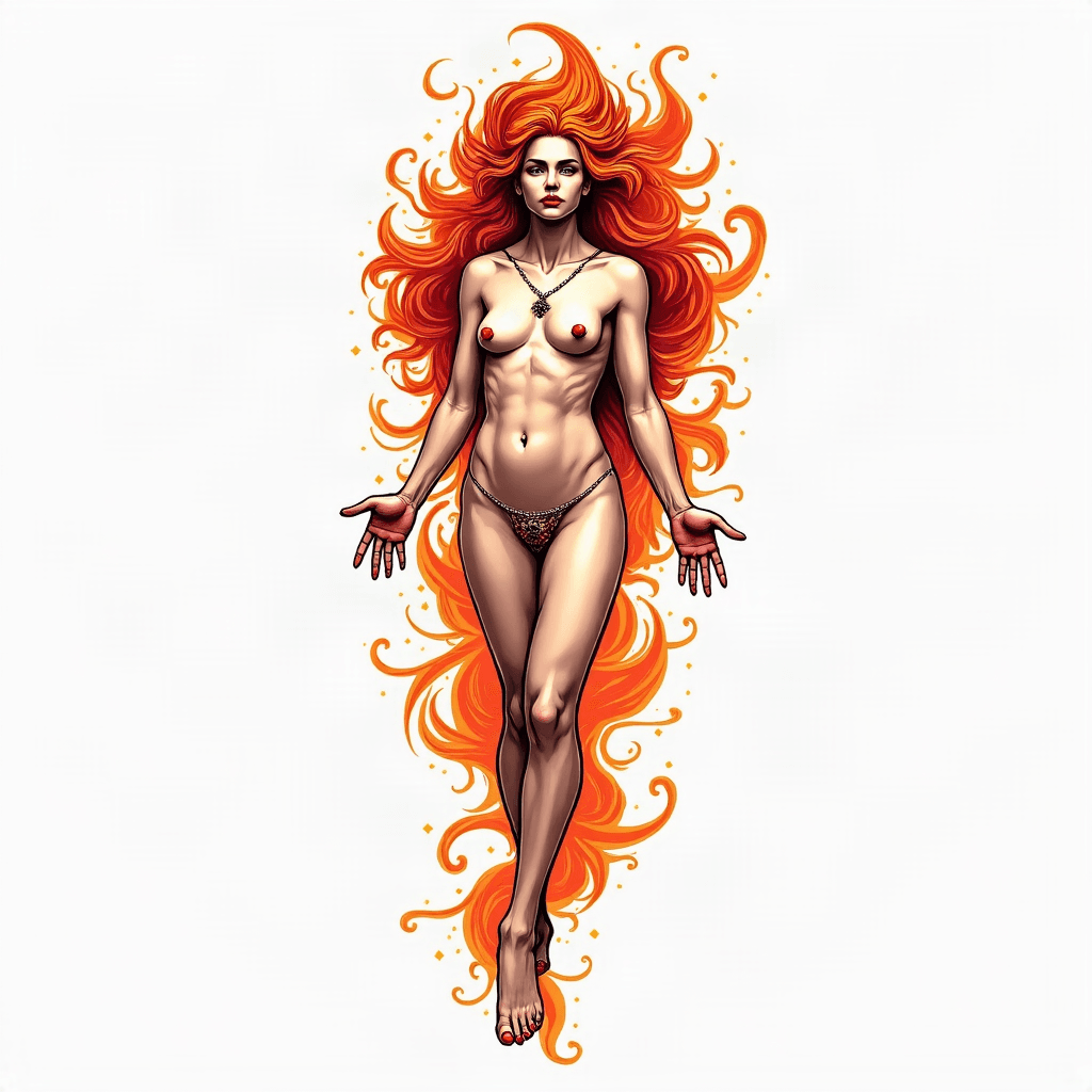 Phénix renaissant tattoo design for Rétablissement