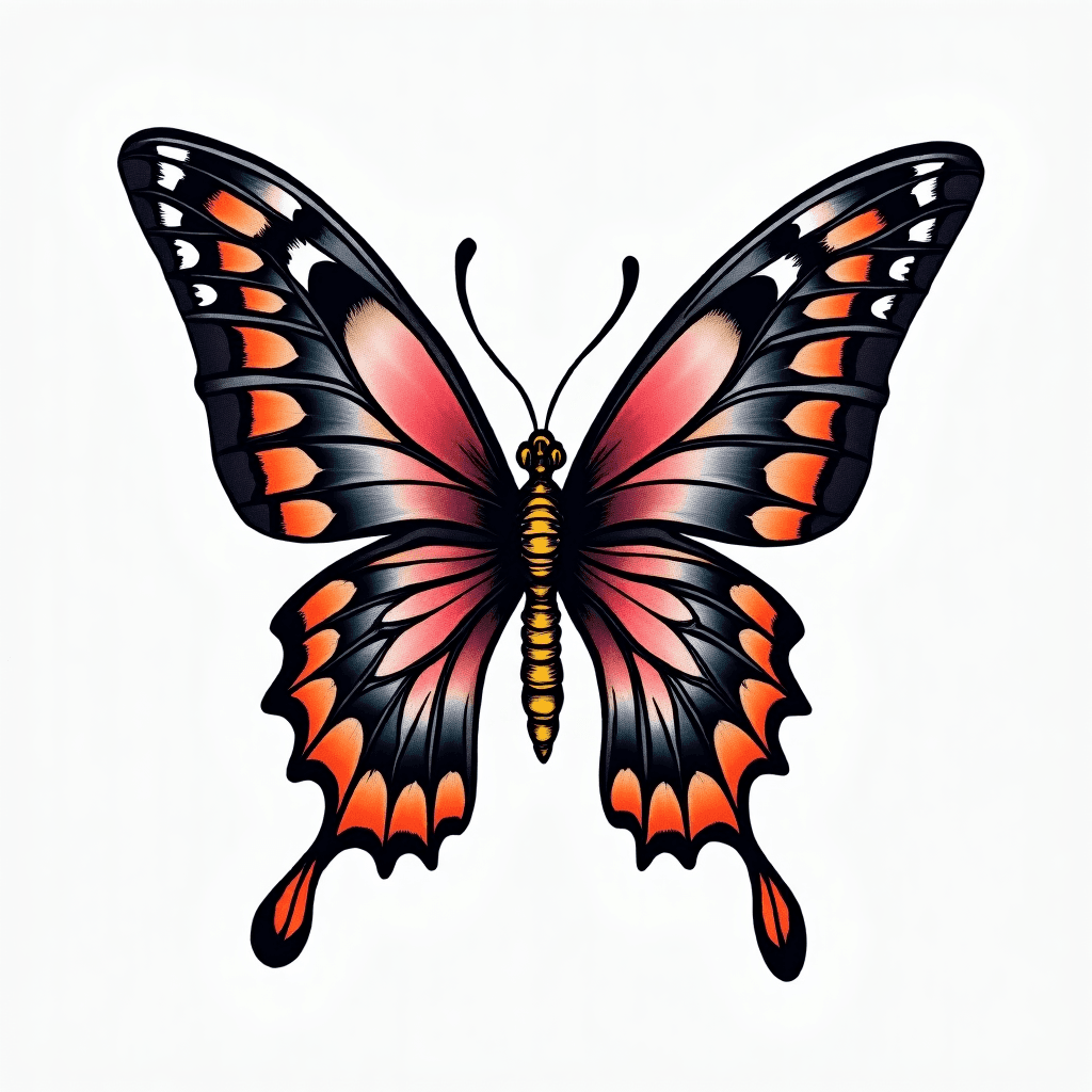 Butterfly with a skeleton inside it
