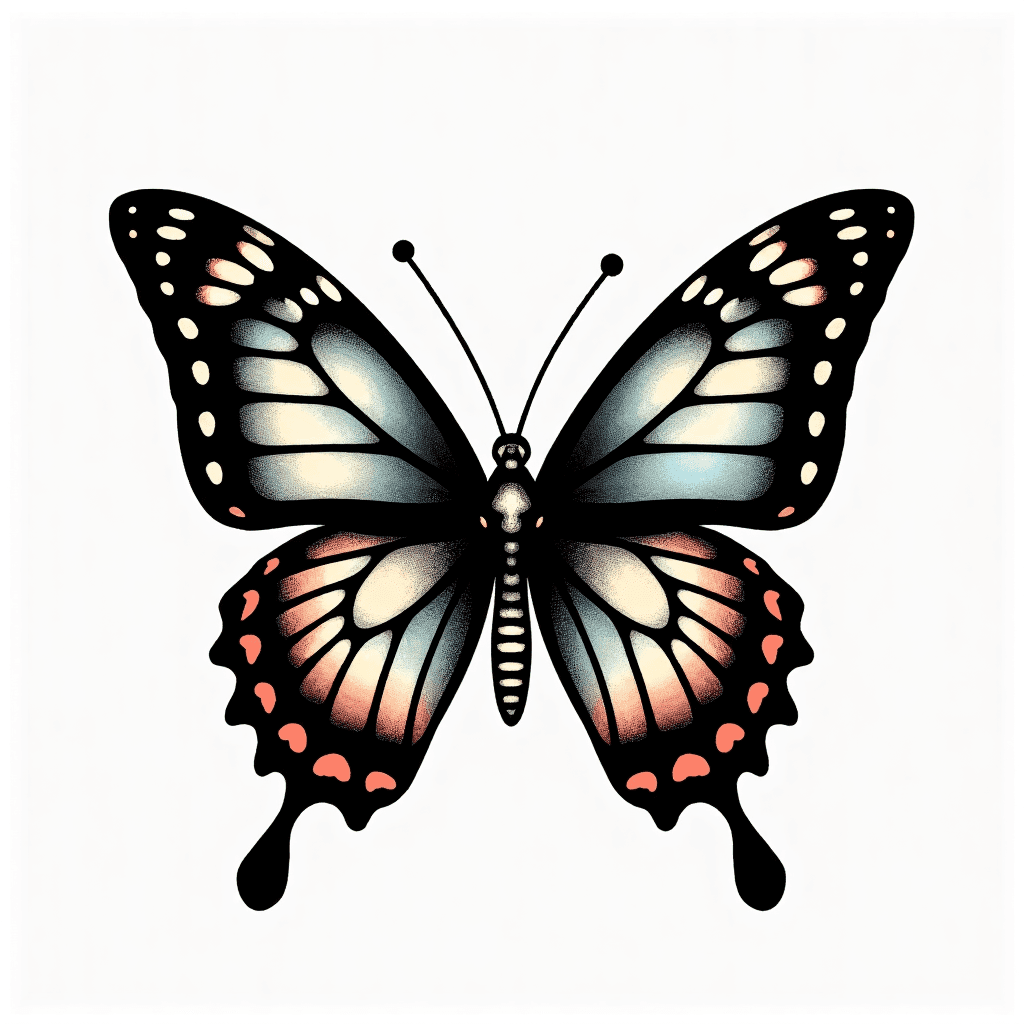 Butterfly with a skeleton inside it