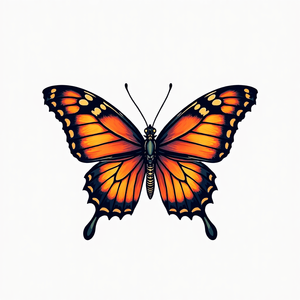 Butterfly with a skeleton inside it