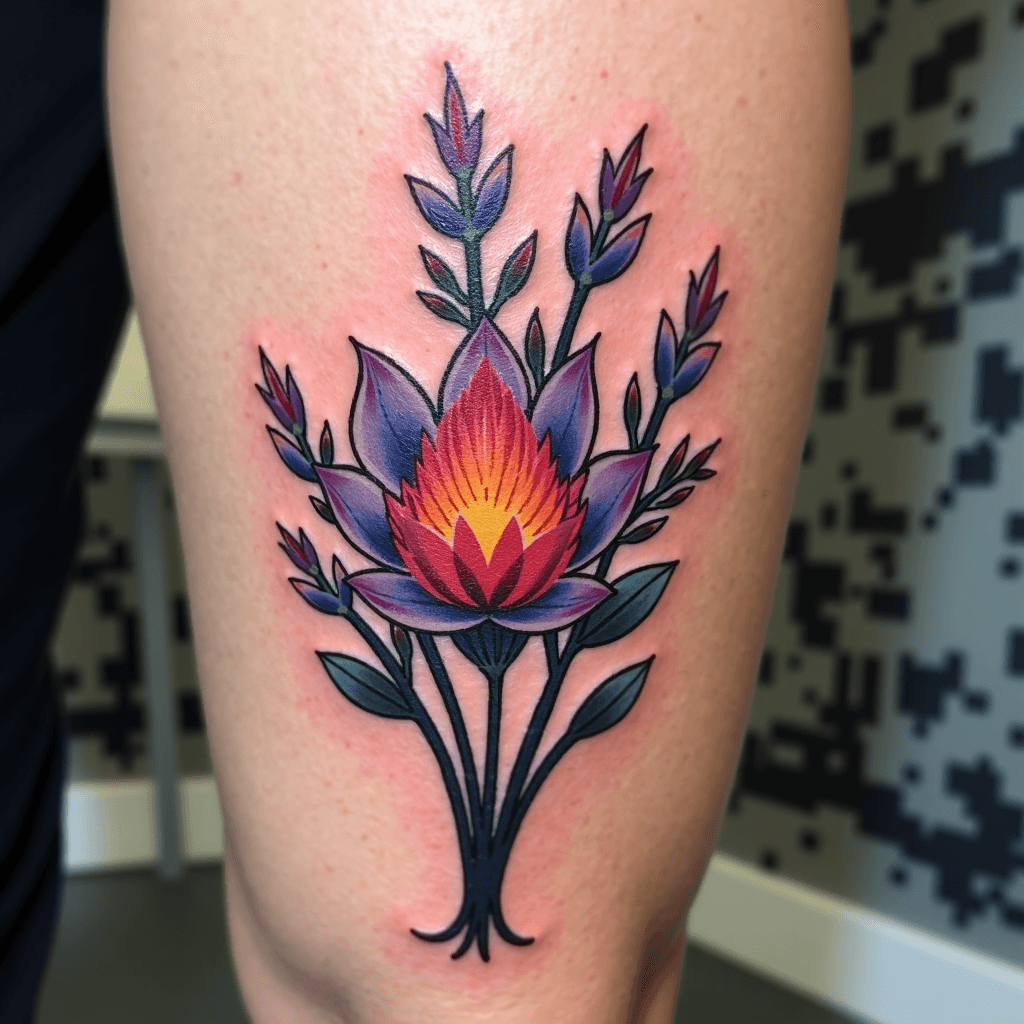 Find line tattoo, saying tranquillity