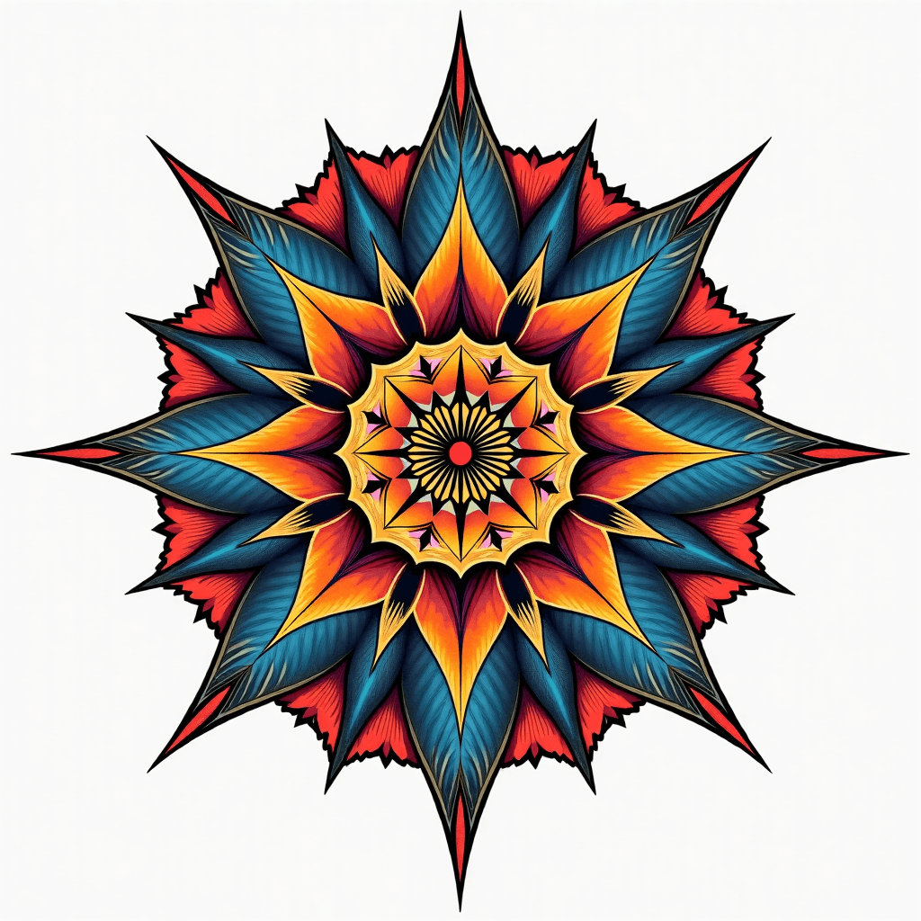 Sacred geometry mandala with precise patterns