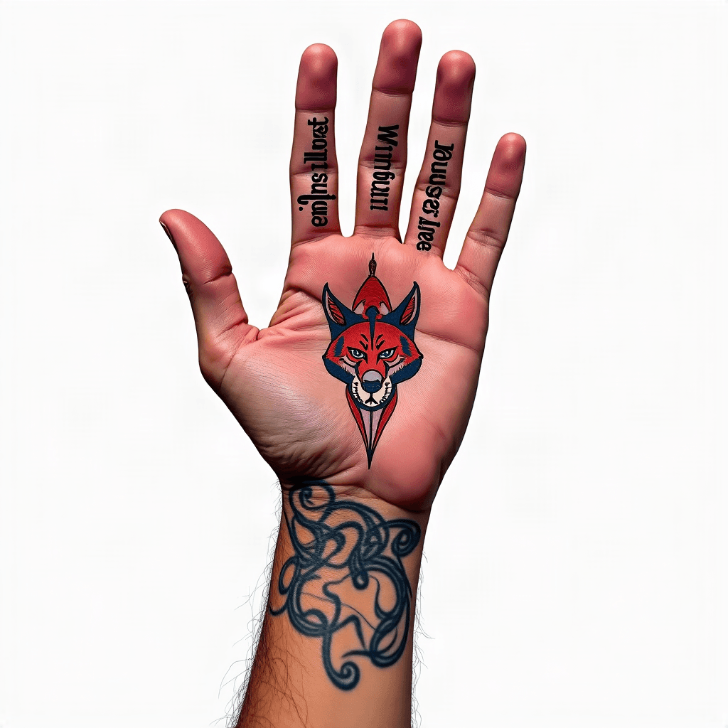I want a tattoo on both my hands on my left hand. ...