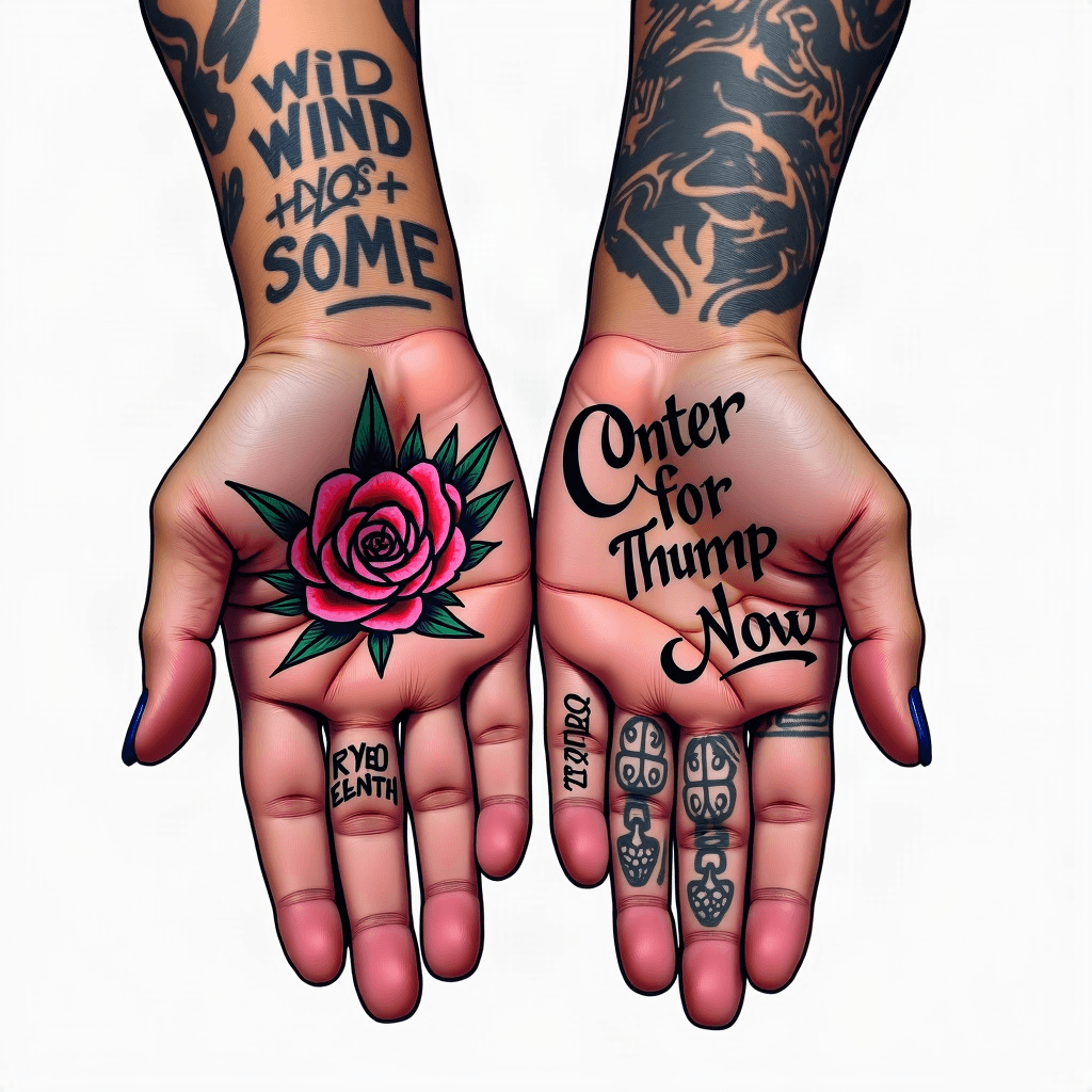 I want a tattoo on both my hands on my left hand. ...