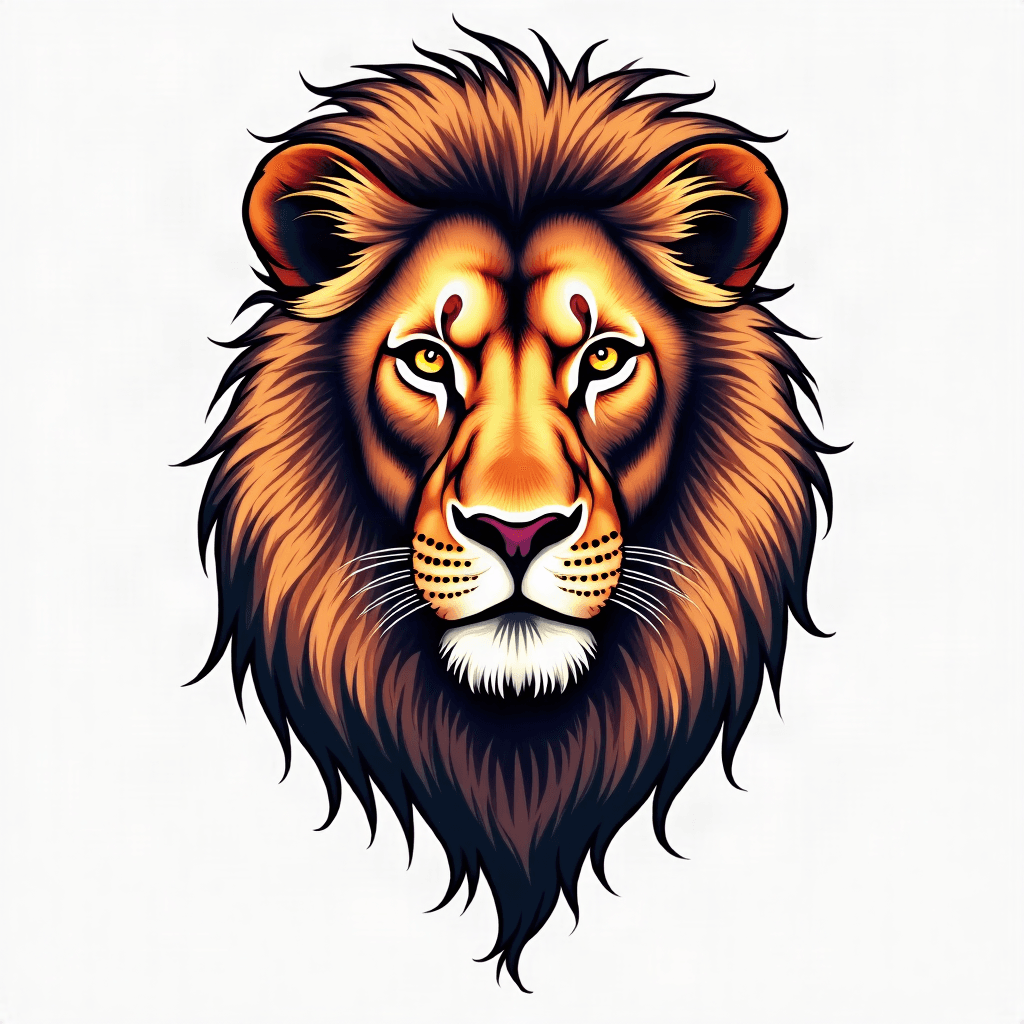 Majestic Lion Portrait tattoo design for Leo