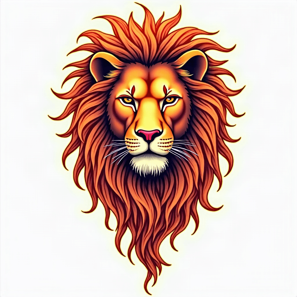 Sun & Lion Fusion tattoo design for Leo