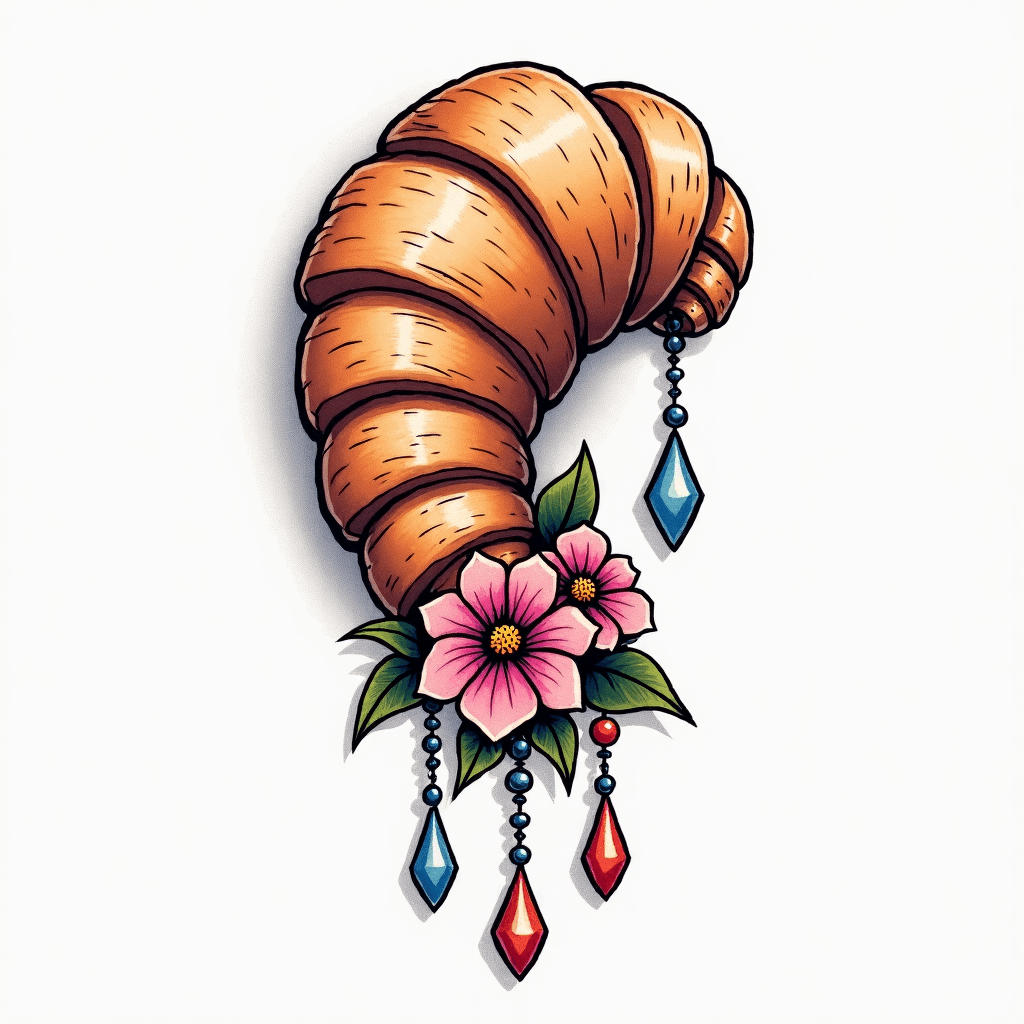 Croissant de lune avec fleur de lys et bijoux qui …
